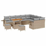 GFMGUEMV Poly-Rattan Gartenmöbel Set 13-Teilig Grau/Dunkelgrau 110 cm