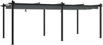 Kaloriko Gartenpavillon Aluminium Ausziehbares Dach Anthrazit 3x6 M