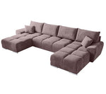 BROMARKT NUBES U Ecksofa mit Schlaffunktion und Bettkasten 372x184x85 cm Graphit
