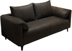 KIBONCY 3-Sitzer Billard Zuschauersofa Set PU Leder mit Staufach Getränkehalter Edelstahl Sockel 200cm