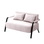 KIBONCY 2-Sitzer-Sofa Kompakt Doppelcouch Hochdichter Schwamm Stoff Mehrfarbig 65cm
