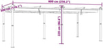 Kaloriko Gartenpavillon Aluminium Ausziehbares Dach Anthrazit 3x6 M
