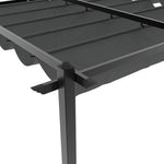 Kaloriko Gartenpavillon Aluminium Ausziehbares Dach Anthrazit 3x6 M