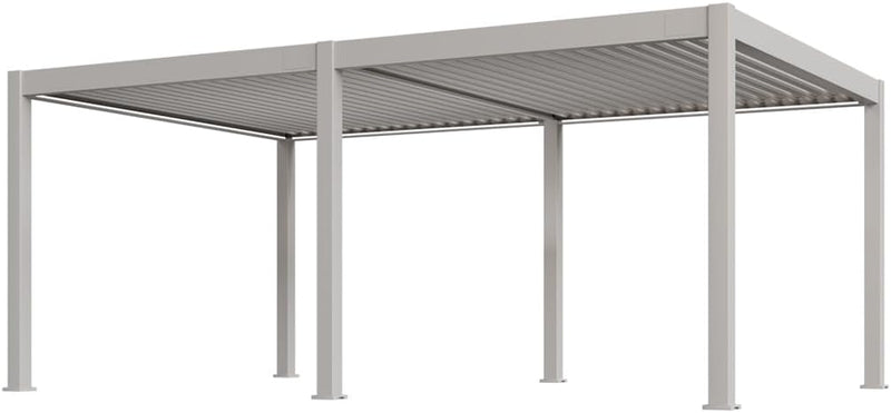 Weide E-Deluxe Plus Elektrische Pergola 4x8m Aluminium Lamellendach Ivory Sand