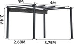 Ausziehbare Pergola 3x4 m Beige