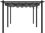 Kaloriko Gartenpavillon Aluminium Ausziehbares Dach Anthrazit 3x6 M