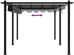 Kaloriko Gartenpavillon Aluminium Ausziehbares Dach Anthrazit 3x6 M