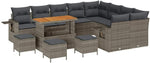 GFMGUEMV Poly-Rattan Gartenmöbel Set 13-Teilig Grau/Dunkelgrau 110 cm