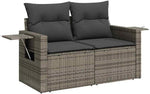 GFMGUEMV Poly-Rattan Gartenmöbel Set 13-Teilig Grau/Dunkelgrau 110 cm