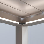 Weide E-Deluxe Plus Elektrische Pergola 4x8m Aluminium Lamellendach Ivory Sand