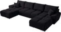 BROMARKT NUBES U Ecksofa mit Schlaffunktion und Bettkasten 372x184x85 cm Graphit