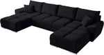 BROMARKT NUBES U Ecksofa mit Schlaffunktion und Bettkasten 372x184x85 cm Graphit