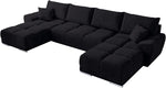 BROMARKT NUBES U Ecksofa mit Schlaffunktion und Bettkasten 372x184x85 cm Graphit