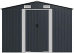 Gartenhaus Anthrazit Verzinkter Stahl 257x779x181cm Doppelschiebetür Belüftung