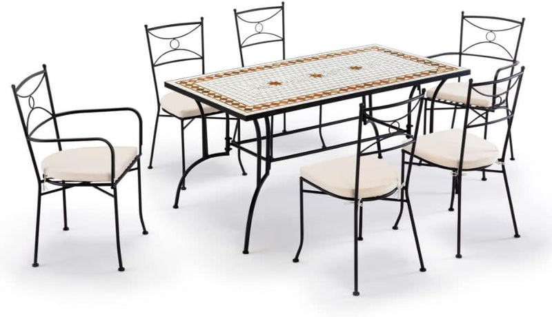 Gruppo Maruccia Gartenmöbel-Set 6-tlg. Anthrazit 160x90x75 cm