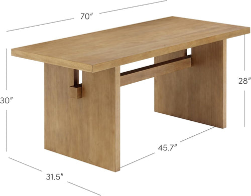 Nathan James Briggs Esstisch Für 6 Personen 177,8x78,7x76,2 Cm Hellbraunes Holz