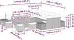 GFMGUEMV Gartenmöbel Set 14-Teilig Poly-Rattan Grau 110 Cm Tisch