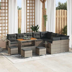GFMGUEMV Poly-Rattan Gartenmöbel Set 13-Teilig Grau/Dunkelgrau 110 cm