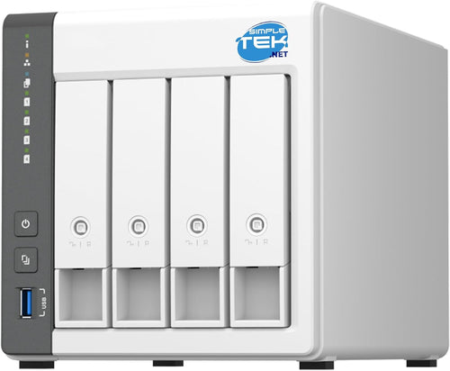SIMPLETEK 4-Bay-NAS 4 TB 4 GB RAM Quad-Core 2.5G LAN Weiß