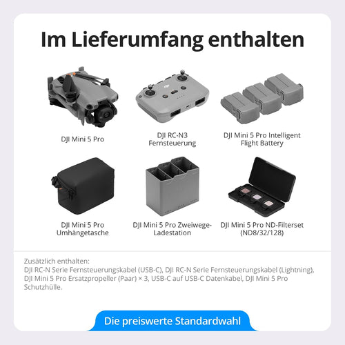 DJI Mini 5 Pro Fly More Combo RC-N3 4K Drohne Schwarz