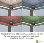 Weide E-Deluxe Plus Elektrische Pergola 4x8m Aluminium Lamellendach Ivory Sand