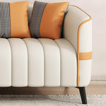 KIBONCY Kunstleder Akzent Sofa Mit Latex Polster 128 cm E