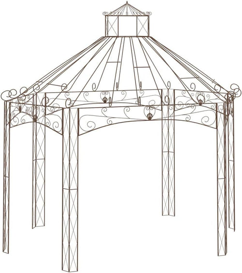 HFXHIJXQ Gartenpavillon Antik-Braun 400x258x378 cm Eisen