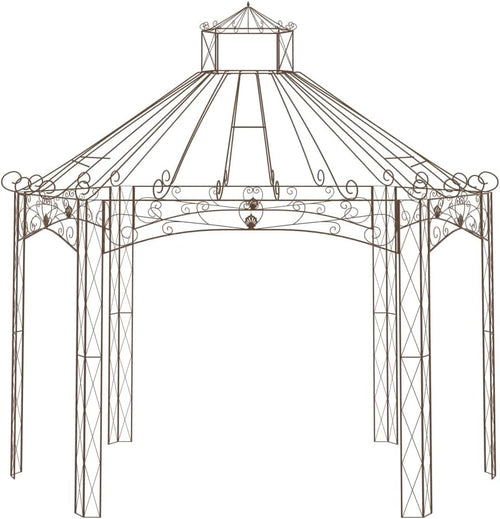 HFXHIJXQ Gartenpavillon Antik-Braun 400x258x378 cm Eisen