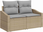 GFMGUEMV Gartensofa-Set 12-teilig Beige Poly-Rattan Stahl