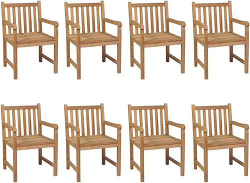 HGNFREF Massivholz Gartenstühle Set 8 Stk. mit Cremeweißen Kissen 58x90x60 Cm