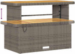 GFMGUEMV Gartenmöbel Set 14-Teilig Poly-Rattan Grau 110 Cm Tisch