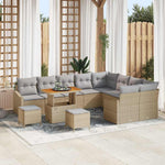 GFMGUEMV Gartensofa-Set 12-teilig Beige Poly-Rattan Stahl