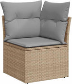 GFMGUEMV Gartensofa-Set 12-teilig Beige Poly-Rattan Stahl