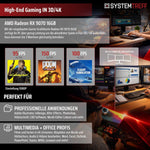 Systemtreff High-End Gaming PC Weiss AMD Ryzen 7 5800X3D 8x4.5GHz RX 9070 16GB 1TB NVMe 32GB DDR4 Win 11 Pro