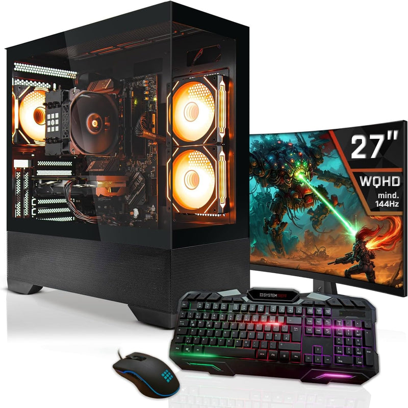 SYSTEMTREFF Gaming PC AMD Ryzen 7 5800X3D RX 9060 XT 16 GB 32 GB RAM 1 TB SSD