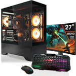 SYSTEMTREFF Gaming PC AMD Ryzen 7 5800X3D 8x4.5 GHz RTX 5070 TI 16 GB 1 TB M.2 NVMe 32 GB DDR4 Windows 11 Pro 27 Zoll Monitor