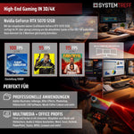 SYSTEMTREFF High-End Gaming PC AMD Ryzen 7 5800X3D 8x4.5GHz RTX 5070 12GB 32GB DDR4 1TB M.2 NVMe Windows 11 Pro