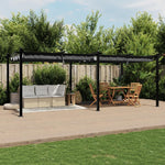Kaloriko Gartenpavillon Aluminium Ausziehbares Dach Anthrazit 3x6 M