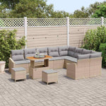 GFMGUEMV Gartensofa-Set 12-teilig Beige Poly-Rattan Stahl