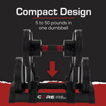 CORE FITNESS Verstellbares Hantel-Set 2x 22,7 Kg Schwarz