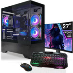 SYSTEMTREFF Gaming Komplett PC AMD Ryzen 7 5800X3D RX 9070 XT 16GB 32GB DDR4 1TB NVMe Win 11 Pro 27 Zoll Monitor