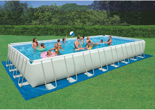 Intex Ultra Rechteckrahmenbecken 975x488 cm Grau Mit Sandfilterpumpe