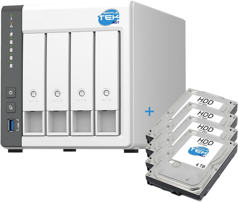 SIMPLETEK 4-Bay-NAS 16 TB 4x4 TB HDD 4 GB RAM Quad-Core 2.5G LAN