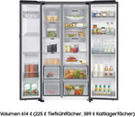 Samsung RS90F66BEFEF Side-by-Side Kühl-Gefrierkombination 614 L Black Steel