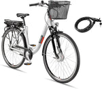 TELEFUNKEN City E-Bike 28 Zoll Frontmotor 536,5 Wh Akku 7-Gang Weiß