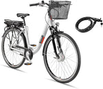 TELEFUNKEN City E-Bike 28 Zoll Frontmotor 536,5 Wh Akku 7-Gang Weiß