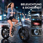 VARUN S20-2 Pro E-Bike 20 Zoll Vollfederung 48V 13Ah Akku 120KM Reichweite Weiß