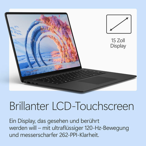 Microsoft Surface Laptop 15" LCD Snapdragon X Elite 12-Core 16 GB RAM 512 GB SSD Schwarz Windows 11 Home QWERTZ