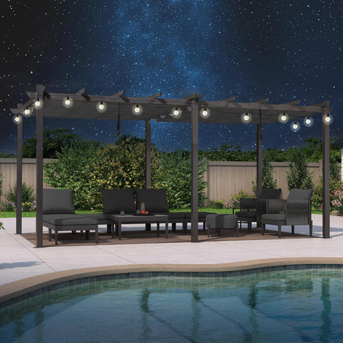 PURPLE LEAF Pergola Aluminium 3,65x5,5 m Grau