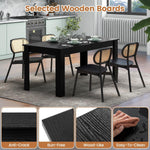 LDAILY Esstisch Aus Mokka-Holz 160x80x76,2cm Schwarz L-Förmige Beine